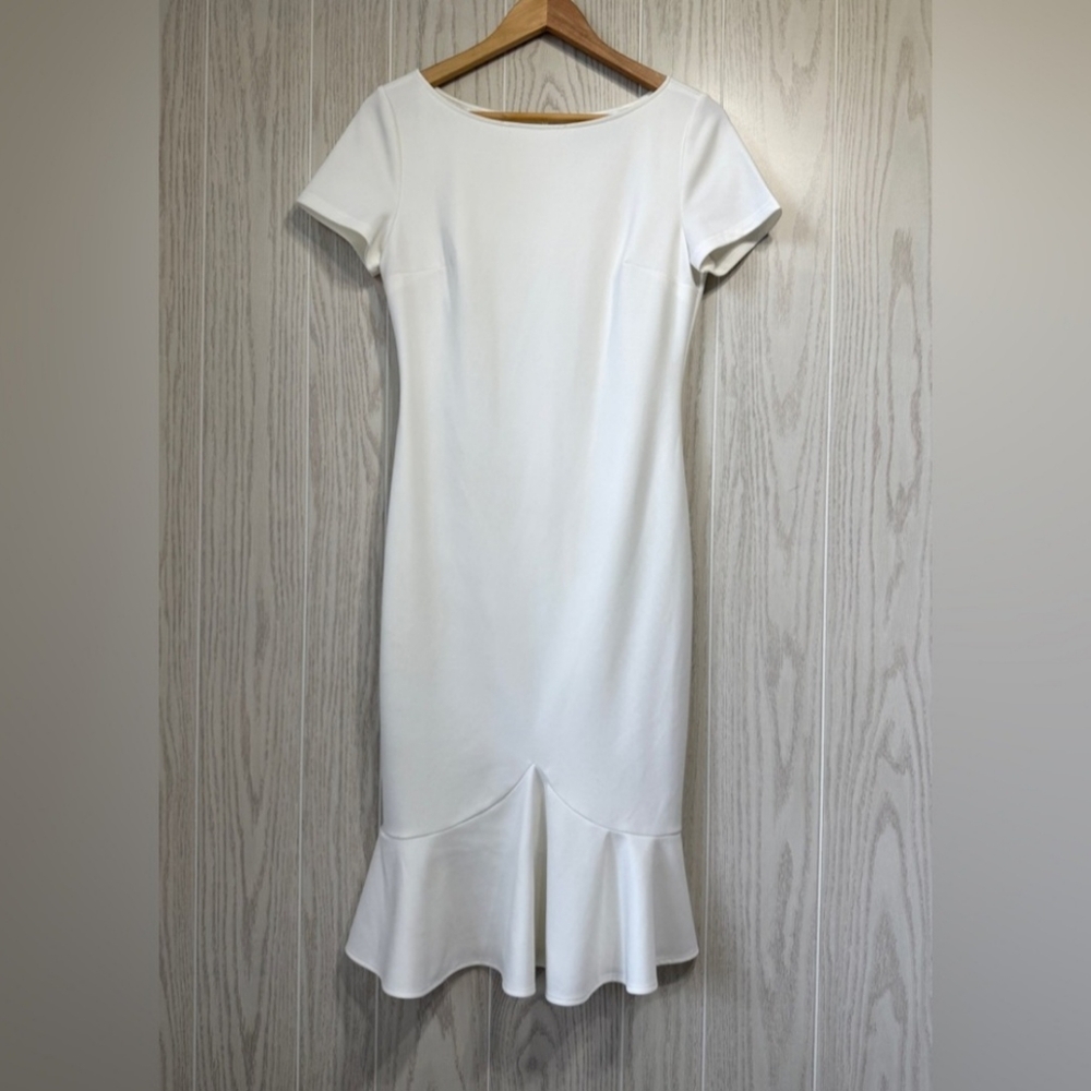 VFSHOW White Elegant Cocktail Party Mermaid Bodycon Midi Dress Size M (EUC)